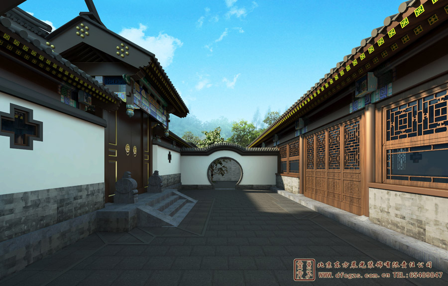 農(nóng)村三進中式裝修效果圖