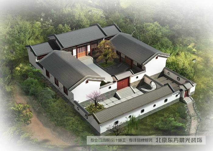 徽派中式宅院效果圖